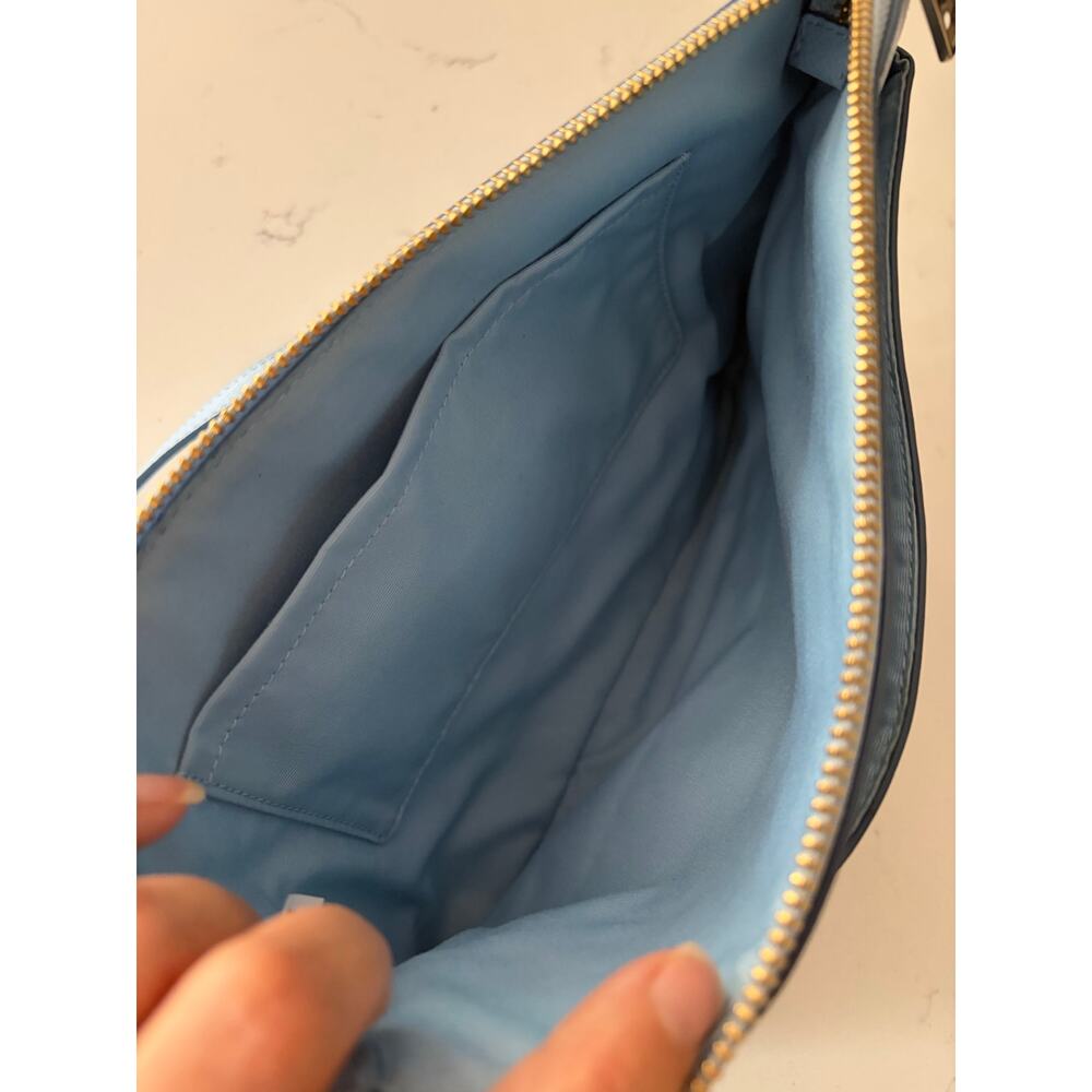 NWOT Coach East-West Pop Crossbody bag pebbled leather pale blue preppy chic - Picture 8 of 11